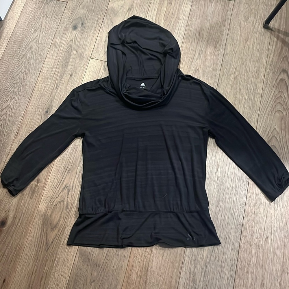 ADIDAS | lightweight cowl neck hooded shirt, size medium